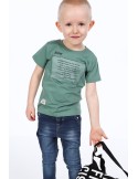 Khakifarbenes Jungen-T-Shirt mit Aufdruck NDZ4484 – Online-Shop – Boutique